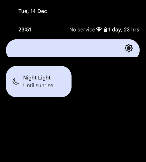 Tap the Night Light button to activate or deactivate the feature